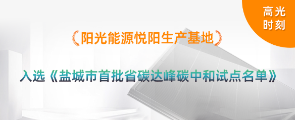 高光时刻 | 阳光能源悦阳基地入选首批江苏省碳达峰碳中和试点名单